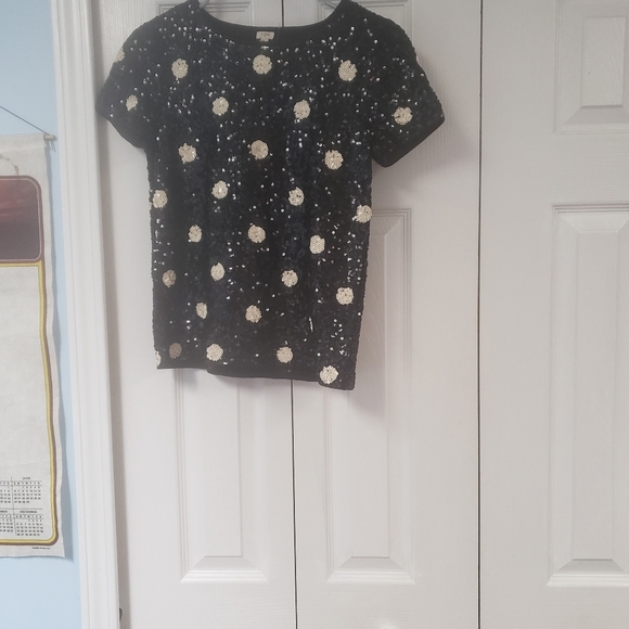 J. Crew Sequin Polka Dot Top - Picture 6 of 8